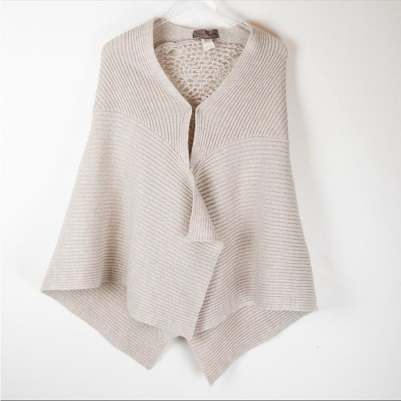 Free people wrap shawl crochet oatmeal womens - Picture 5 of 5